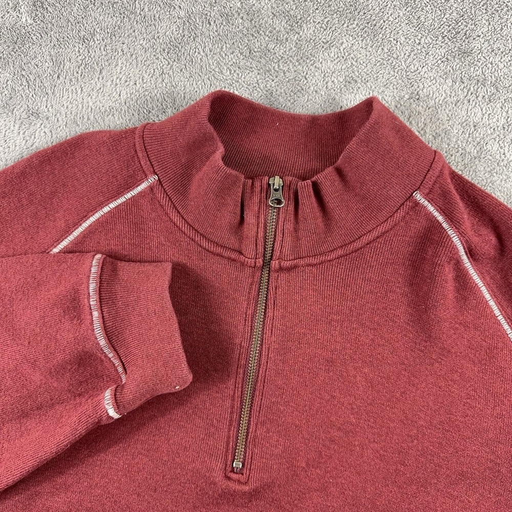LL Bean Sweater Mens XXL Burgundy 1/4 Zip Knit Traditional Fit Pullover‎